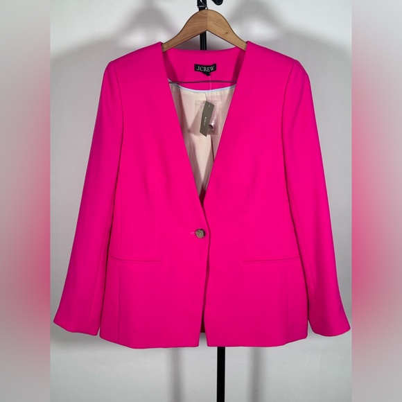 NWT JCrew Alfie collarless blazer in city crepe - Picture 2 of 4